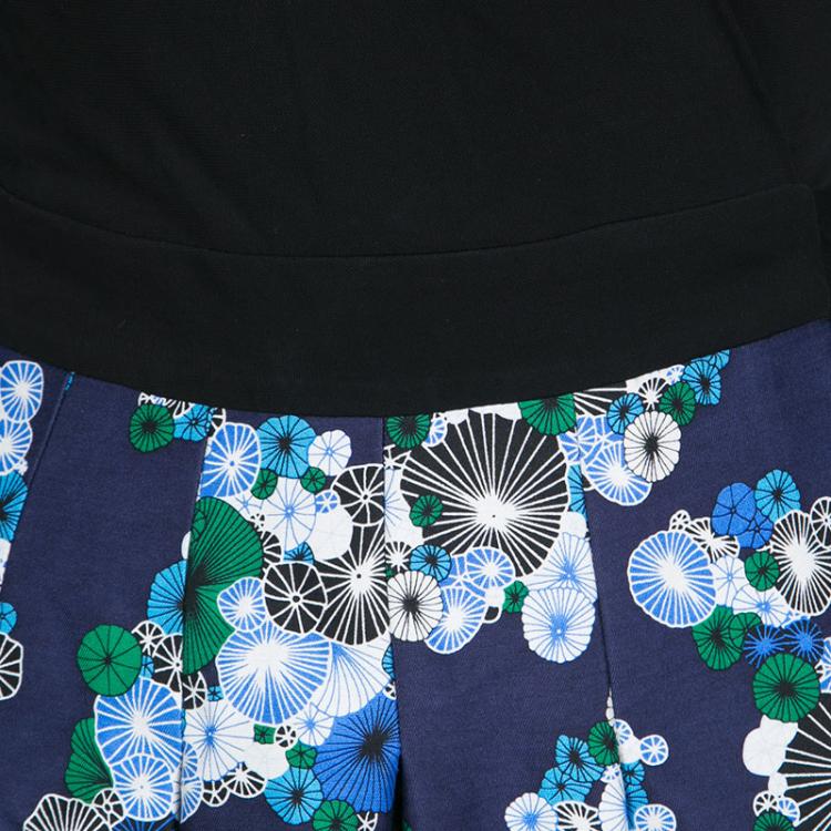 مملوكة مسبقًا Diane Von Furstenberg Printed Wool Silk Long Sleeve Jewel Wrap Dress M
