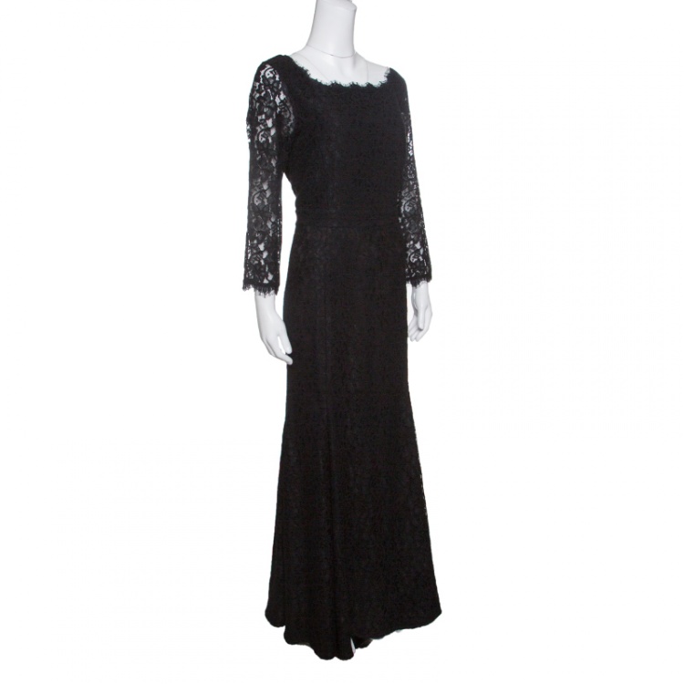 Hot Diane von Furstenberg black lace evening