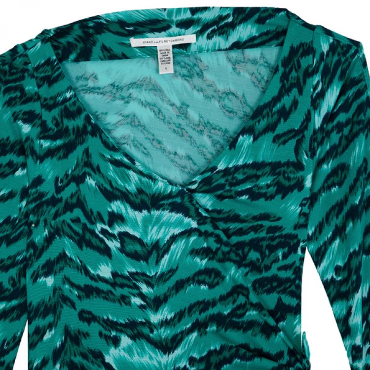 Pre Owned Diane Von Furstenberg Oletta Printed Dress M