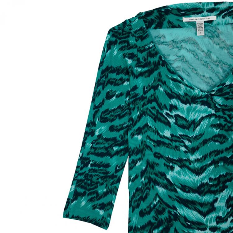 Pre Owned Diane Von Furstenberg Oletta Printed Dress M