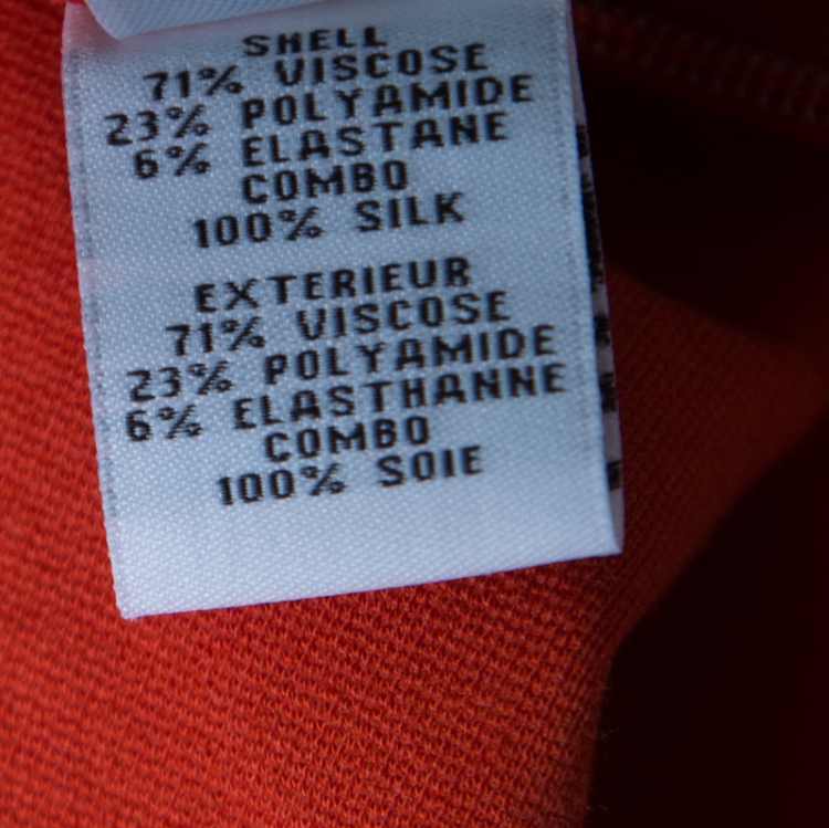 Pre Owned Diane Von Furstenberg Burnt Orange  Jersey Esme Pencil Skirt M