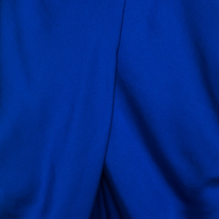 Pre Owned Diane Von Furstenberg Royal Blue Silk Waist Bow Detail Pegged Pants M