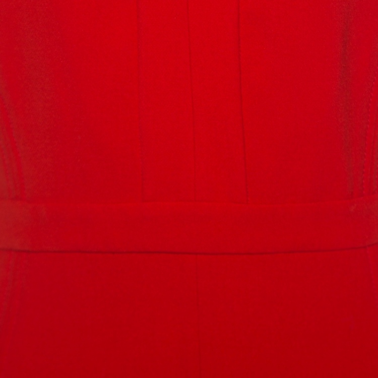 مملوكة مسبقًا Diane Von Furstenberg Red Jersey Sleeveless Fleur Sheath Dress M