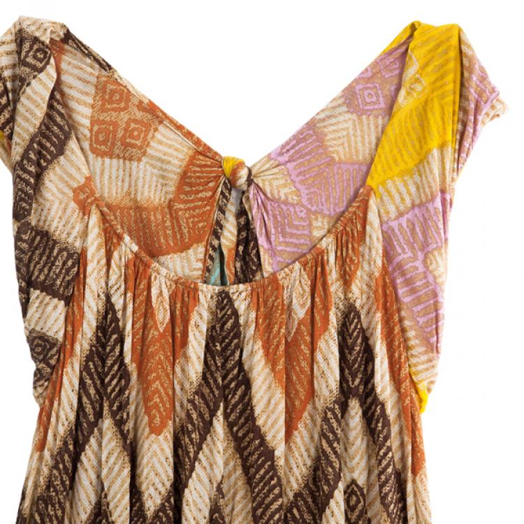 Pre Owned Diane Von Furstenberg Ora Printed Dress L