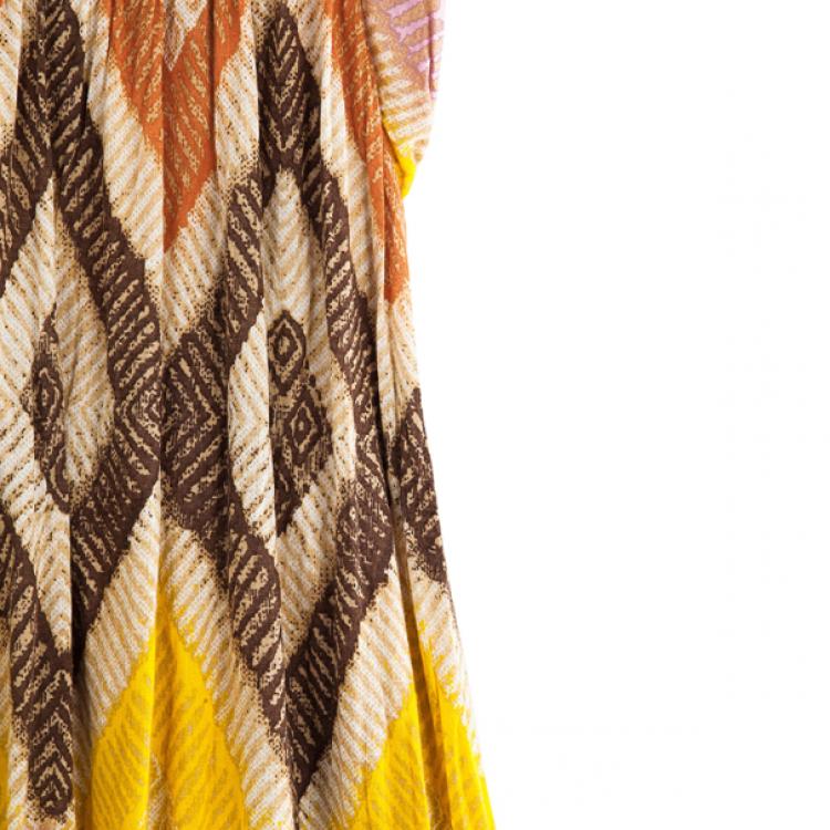 Pre Owned Diane Von Furstenberg Ora Printed Dress L