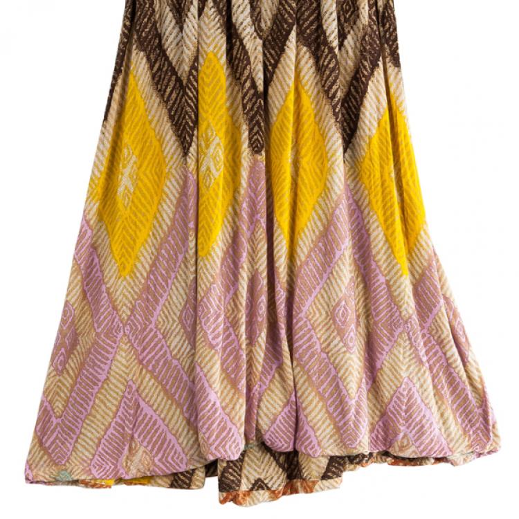 Pre Owned Diane Von Furstenberg Ora Printed Dress L