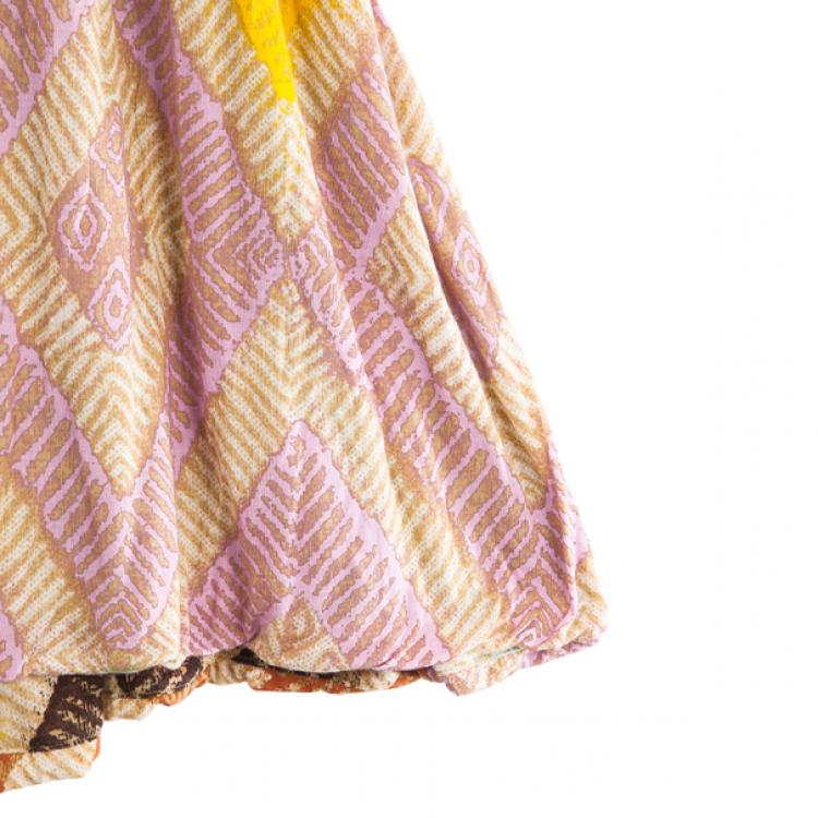 Pre Owned Diane Von Furstenberg Ora Printed Dress L