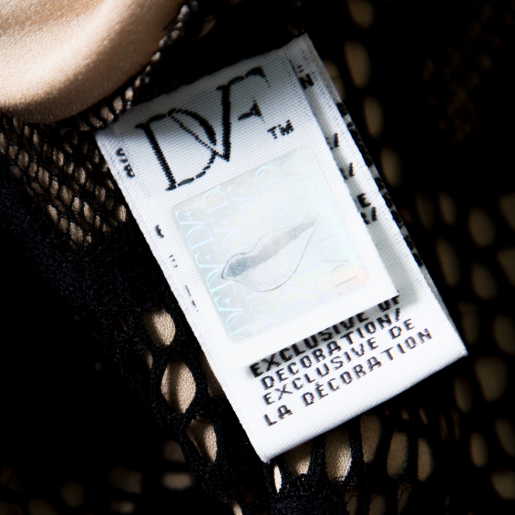 Pre Owned Diane Von Furstenberg Black Embellished Lace Zadie Jumpsuit S