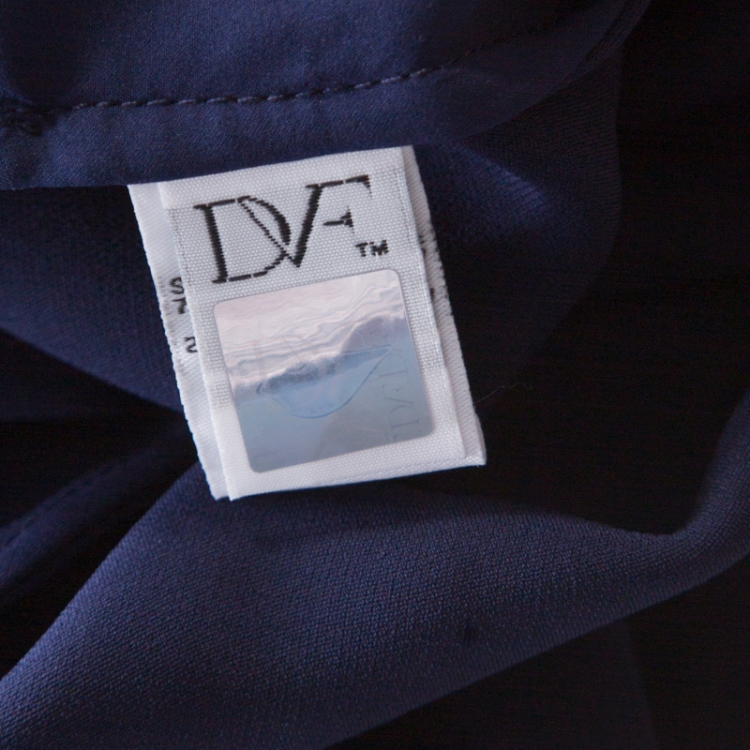 Pre Owned Diane von Furstenberg Midnight Blue Kora Tunic Dress M