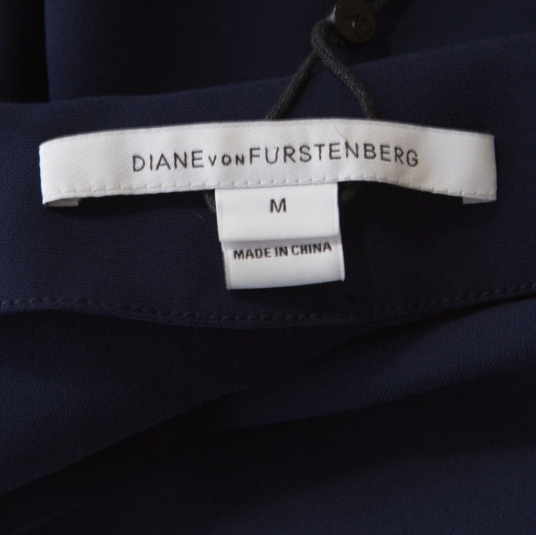 Pre Owned Diane von Furstenberg Midnight Blue Kora Tunic Dress M