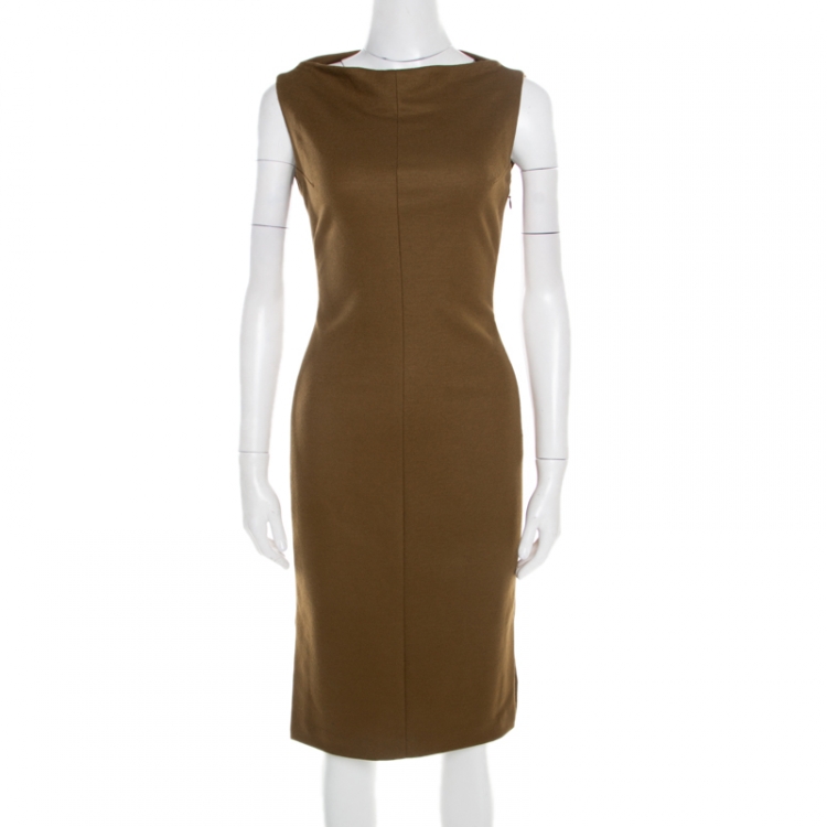 camel sheath dress