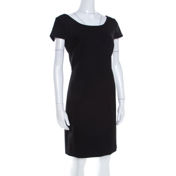 Pre Owned Diane Von Furstenberg Black Jersey Pintucked Skirt Detail Monica Dress S