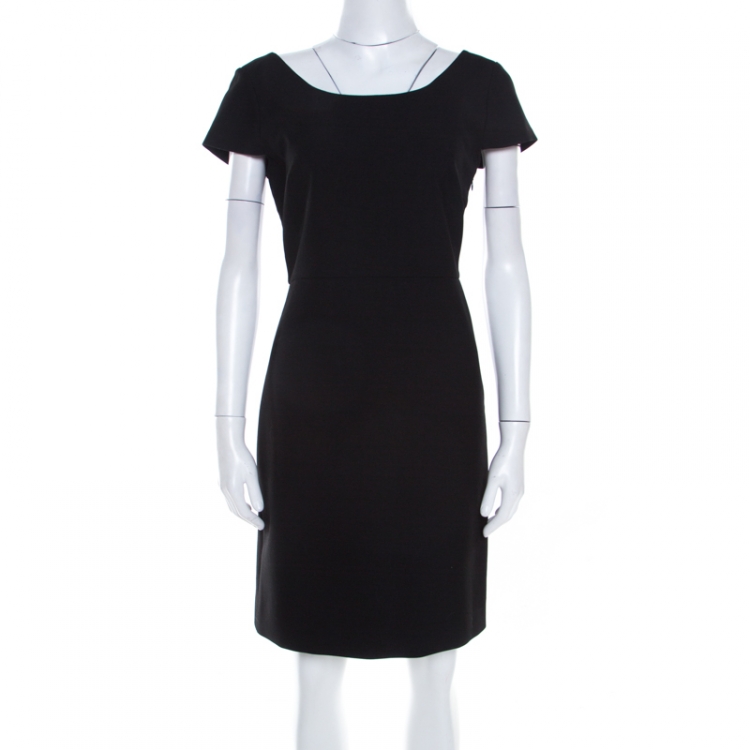 Pre Owned Diane Von Furstenberg Black Jersey Pintucked Skirt Detail Monica Dress S