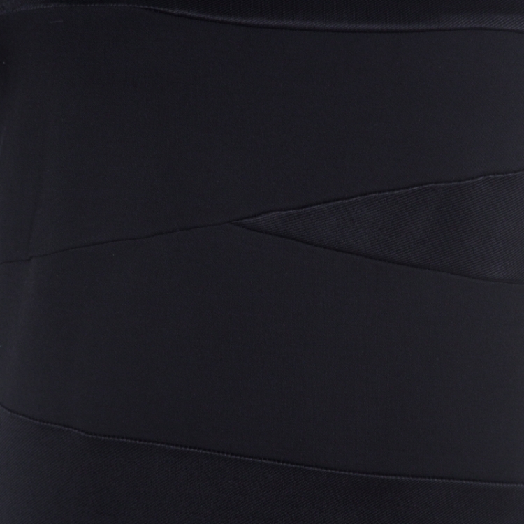 Pre Owned Diane von Furstenberg Black Asymmetric Paneled Trapp Bodycon Dress M