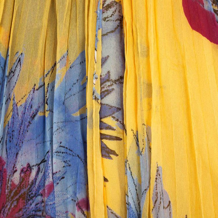 Pre Owned Diane Von Furstenberg Jasper Pleated Chiffon Dress M