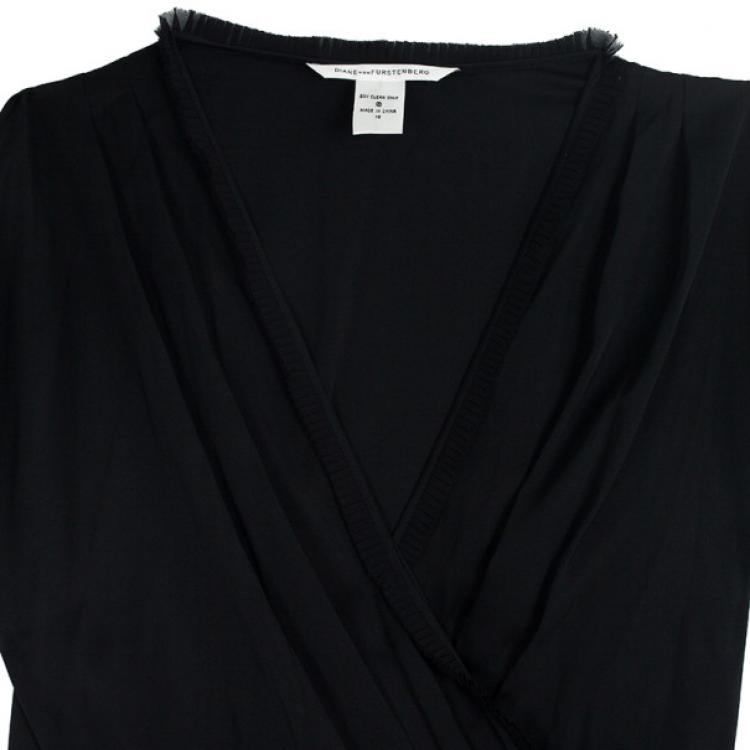 Pre Owned Diane Von Furstenberg Mateo Black Dress XL