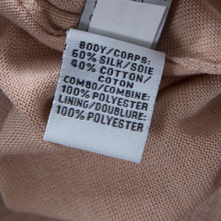 مملوكة مسبقًا Diane Von Furstenberg Blush Pink Sequinned Silk Full Sleeve Blend Jersey Top L