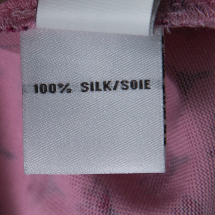 مملوكة مسبقًا Diane Von Furstenberg Pink Silk Jersey & Chiffon Floral Print Nieves Wrap Dress L
