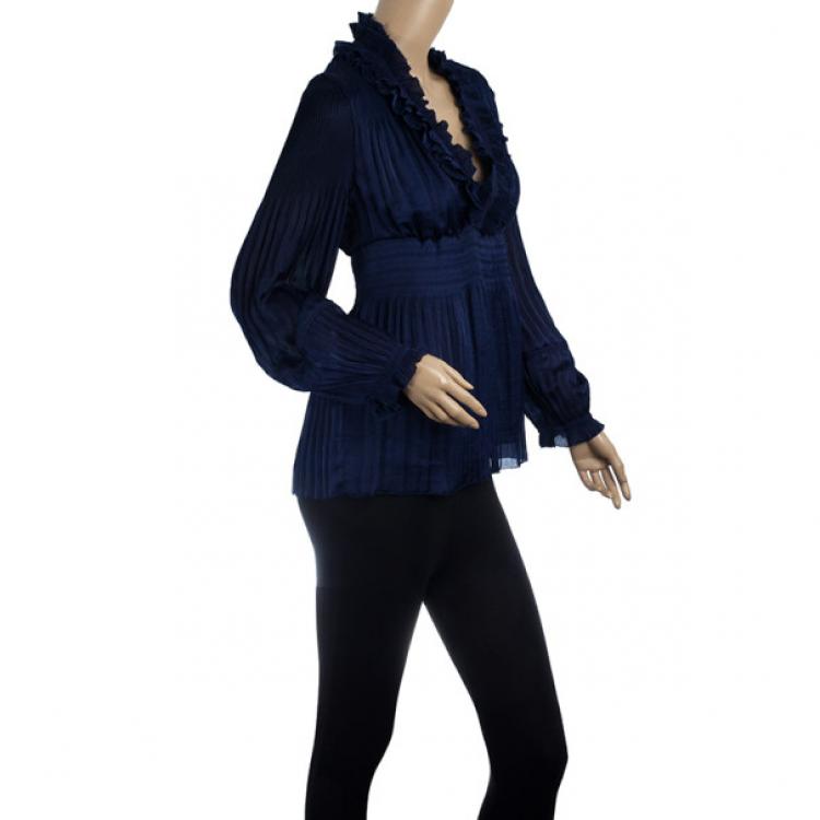 Pre Owned Diane Von Furstenberg Matador Long Sleeve Top S