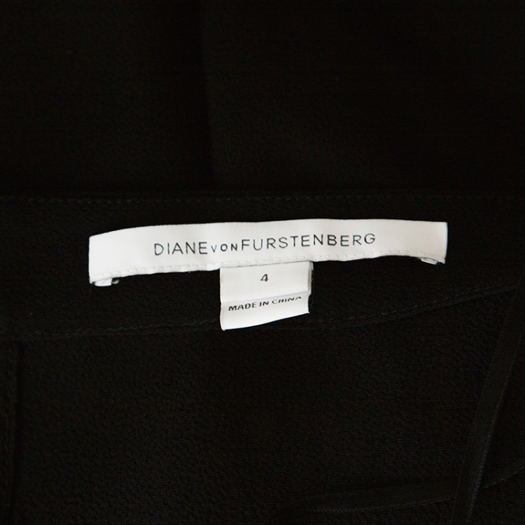Pre Owned Diane Von Furstenberg Black Crepe Cynthia Jumpsuit S 
