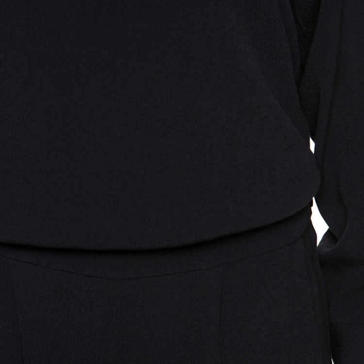 Pre Owned Diane Von Furstenberg Black Crepe Cynthia Jumpsuit S 