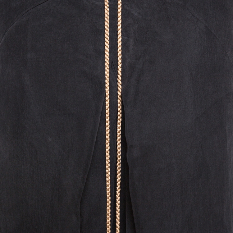 Pre Owned Diane Von Frustenberg Black Coated Silk Strapless Maxi Dress M