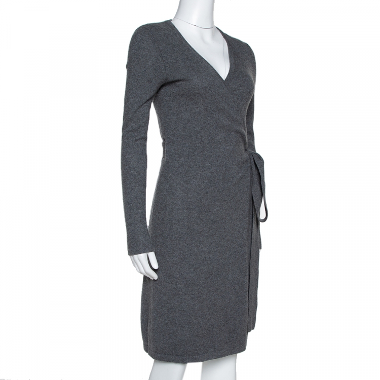 New linda cashmere store wrap dress