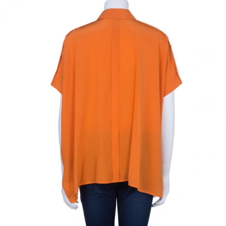Pre Owned Diane von Furstenberg Tangerine New Eris Top S