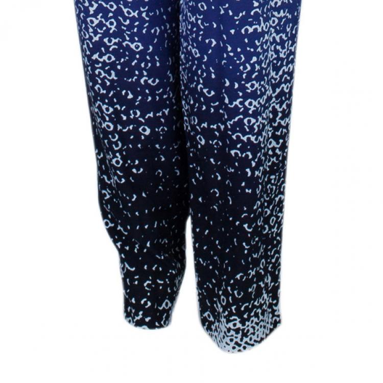 Pre Owned Diane Von Furstenberg Kawena Printed Jumpsuit L