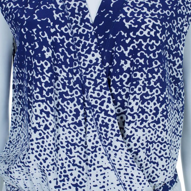 Pre Owned Diane Von Furstenberg Kawena Printed Jumpsuit L