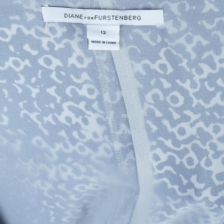 Pre Owned Diane Von Furstenberg Kawena Printed Jumpsuit L