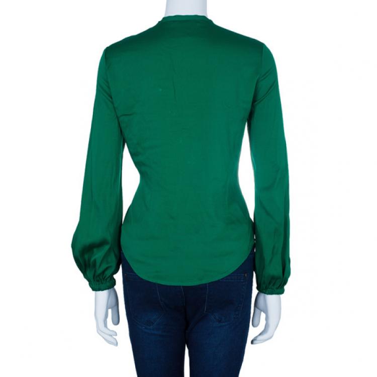 Pre Owned Diane von Furstenberg Whitman Stretch Silk Top S