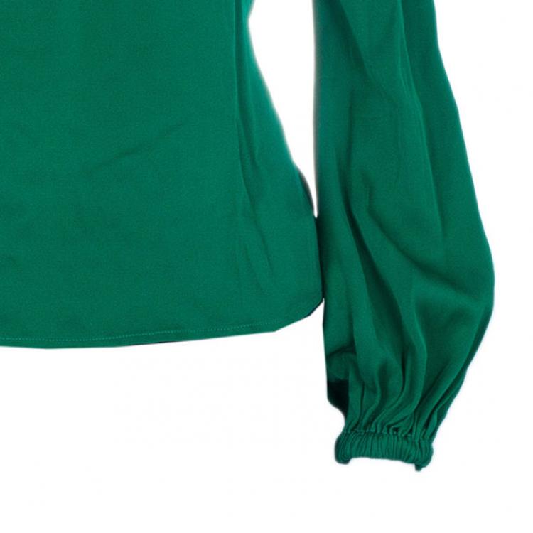 Pre Owned Diane von Furstenberg Whitman Stretch Silk Top S