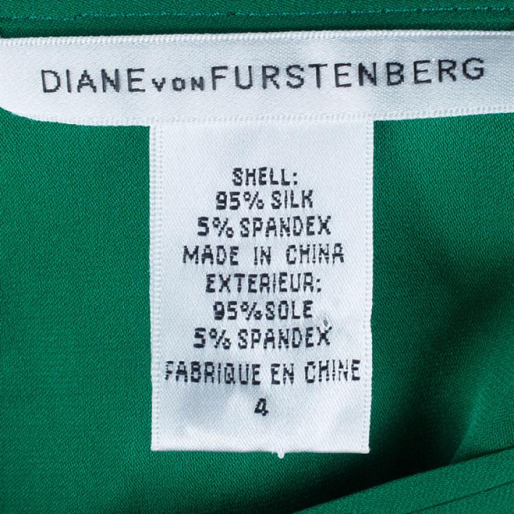 Pre Owned Diane von Furstenberg Whitman Stretch Silk Top S