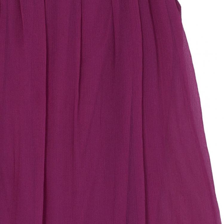 Pre Owned Diane Von Furstenberg Marston Fuschia Silk Top XS