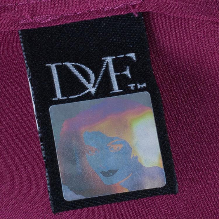 Pre Owned Diane Von Furstenberg Marston Fuschia Silk Top XS