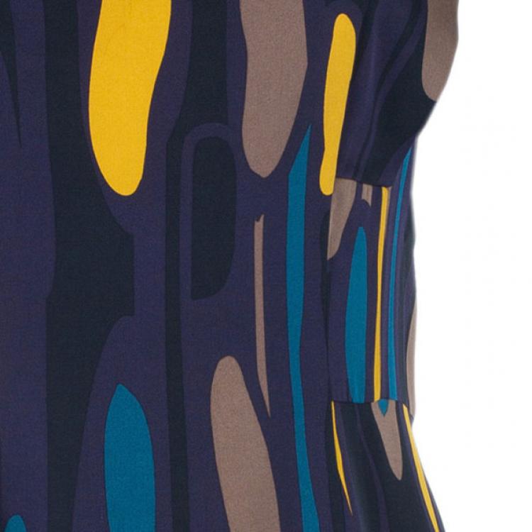 Pre Owned Diane Von Furstenberg Samuella Printed Shift Dress L