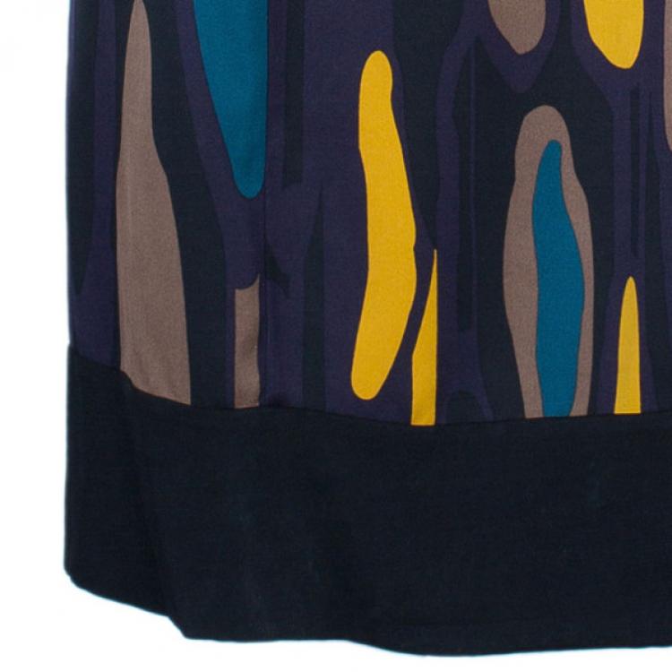 Pre Owned Diane Von Furstenberg Samuella Printed Shift Dress L