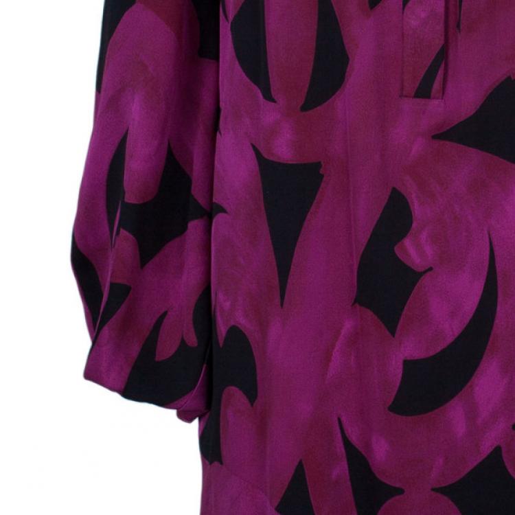 Pre Owned Diane Von Furstenberg Akita Printed Shift Dress S