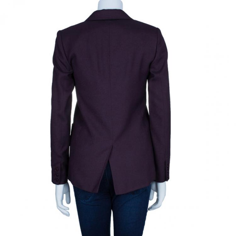 Pre Owned Diane Von Furstenberg Plum Plaxico Blazer S