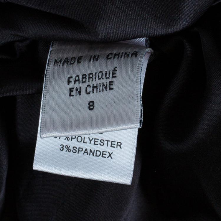 Pre Owned Diane Von Furstenberg Grey Peabody Leather Trimmed Coat M