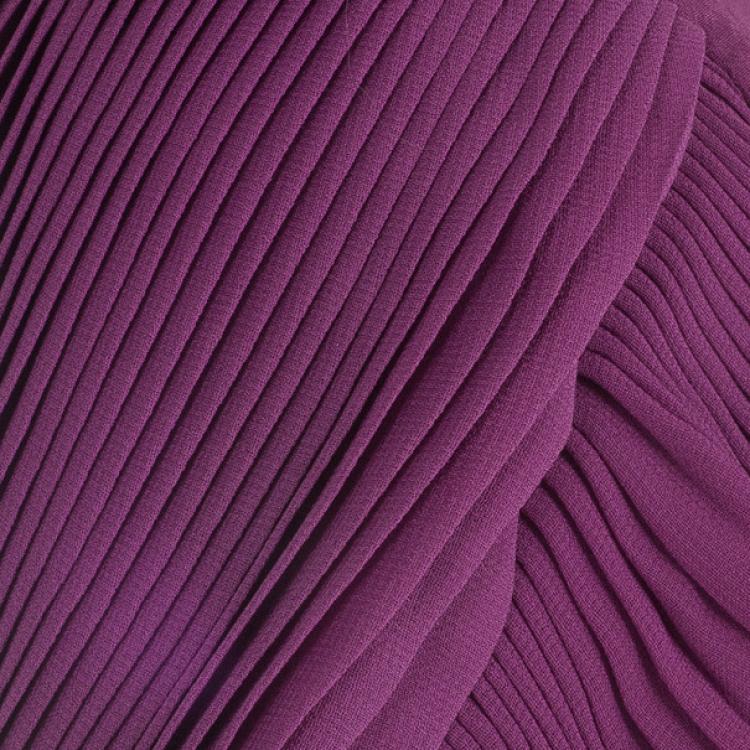 Pre Owned Diane Von Furstenberg Clemence Pleated Sleeve Fuchsia Top M