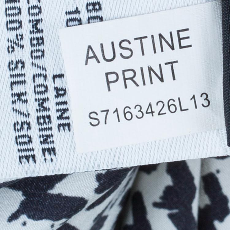 Pre Owned Diane Von Furstenberg Austine Grey Printed Sweater Top S