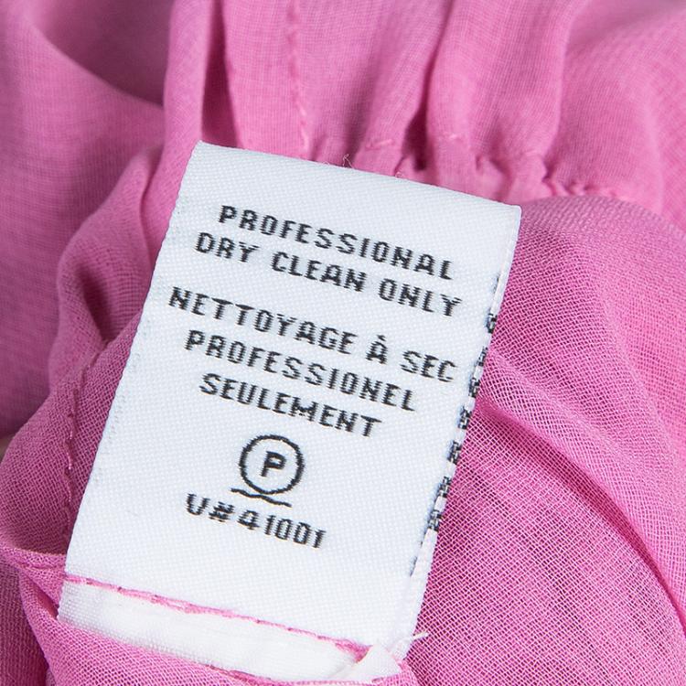 Pre Owned Diane Von Furstenberg Pink Printed Chiffon Long Sleeve Camila Dress S
