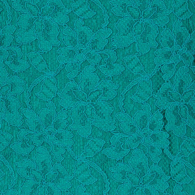 Pre Owned Diane Von Furstenberg Turquoise Lace Long Sleeve Zarita Dress L
