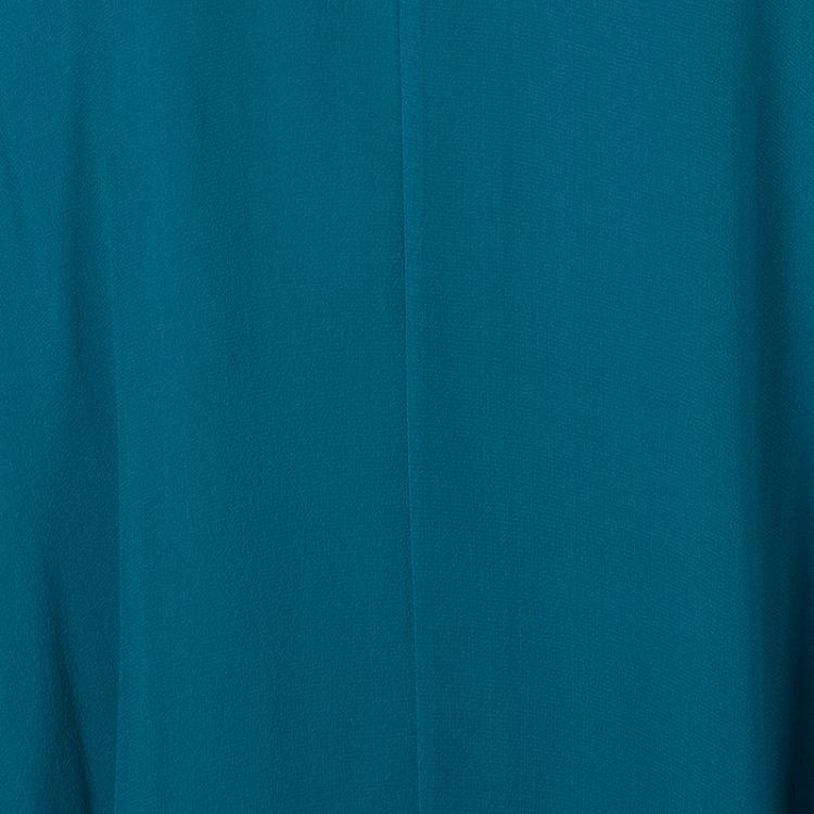 Pre Owned Diane Von Furstenberg Teal Chiffon Overlay Asymmetric Kipling Dress S