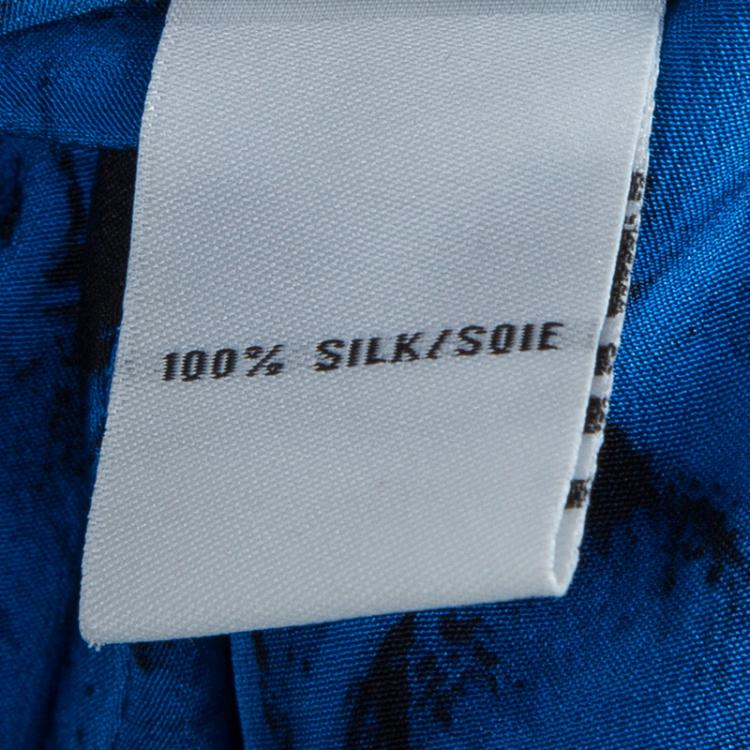 Pre Owned Diane Von Furstenberg Tanyana Blue Silk Dress S