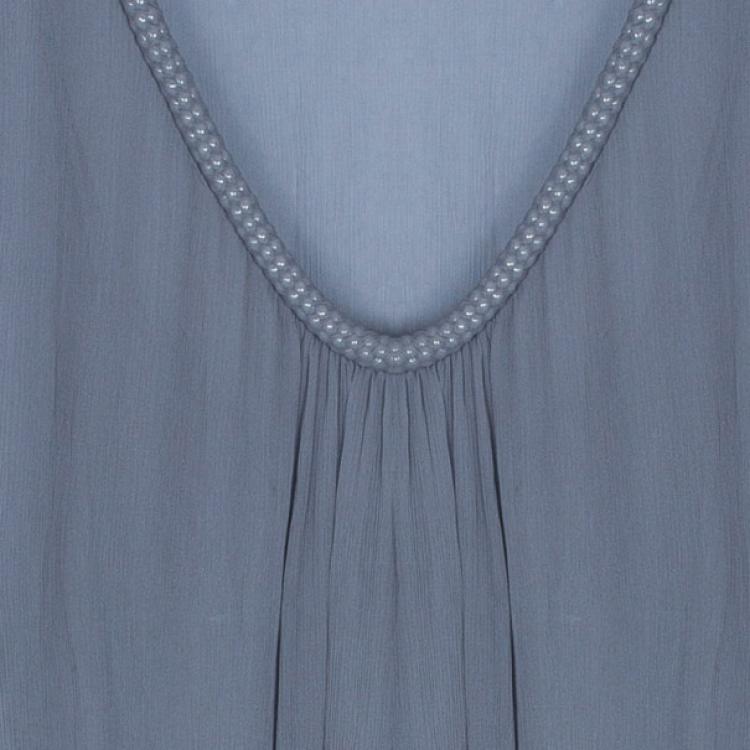 Pre Owned Diane Von Furstenberg Grey Sol Chiffon Dress M