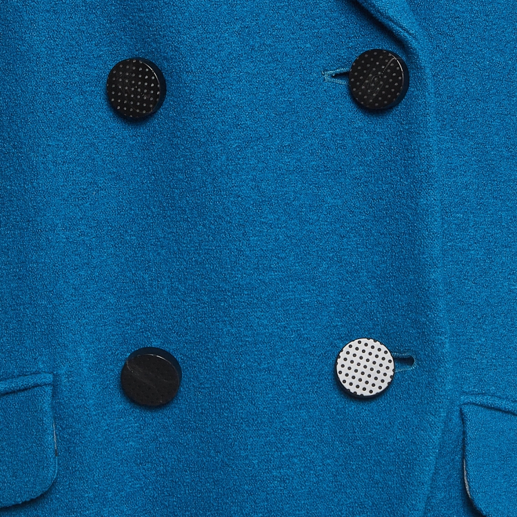 Pre Owned Diane Von Furstenberg Blue Wool Double Breasted Trench Coat M