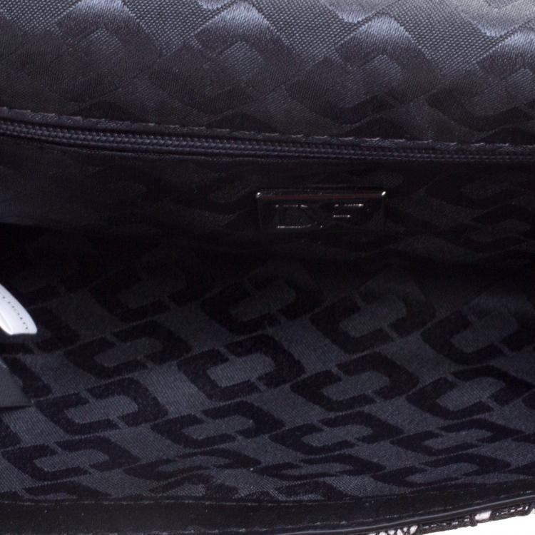 Pre Owned Diane Von Furstenberg Black Lace Envelope Clutch